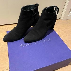 Stuart Weitzman Black Suede Ankle Boots